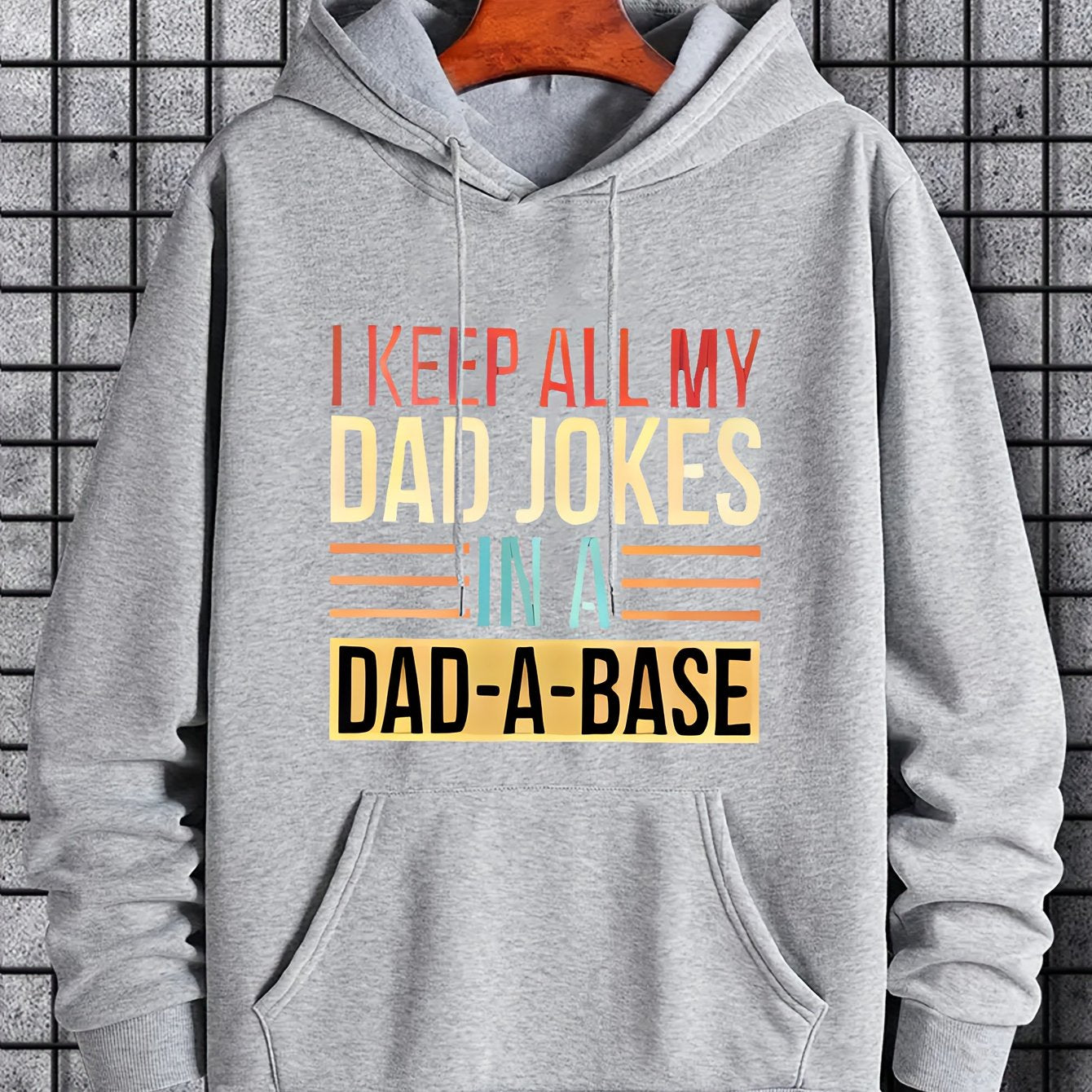 Dad Jokes Print Hoodie Men's Casual Sweatshirt