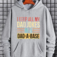 Dad Jokes Print Hoodie Men's Casual Sweatshirt