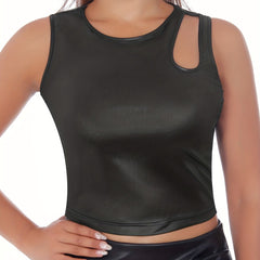 Y2K Cut Out Tank Top Sexy Crew Neck Summer Sleeveless