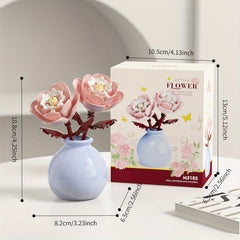Building Block Flower Arrangement with Vase - Home Furnishing Toy Ornament