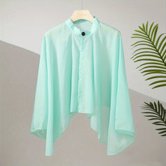 Chiffon Shawl Sunscreen Cape Ruffles Shawls