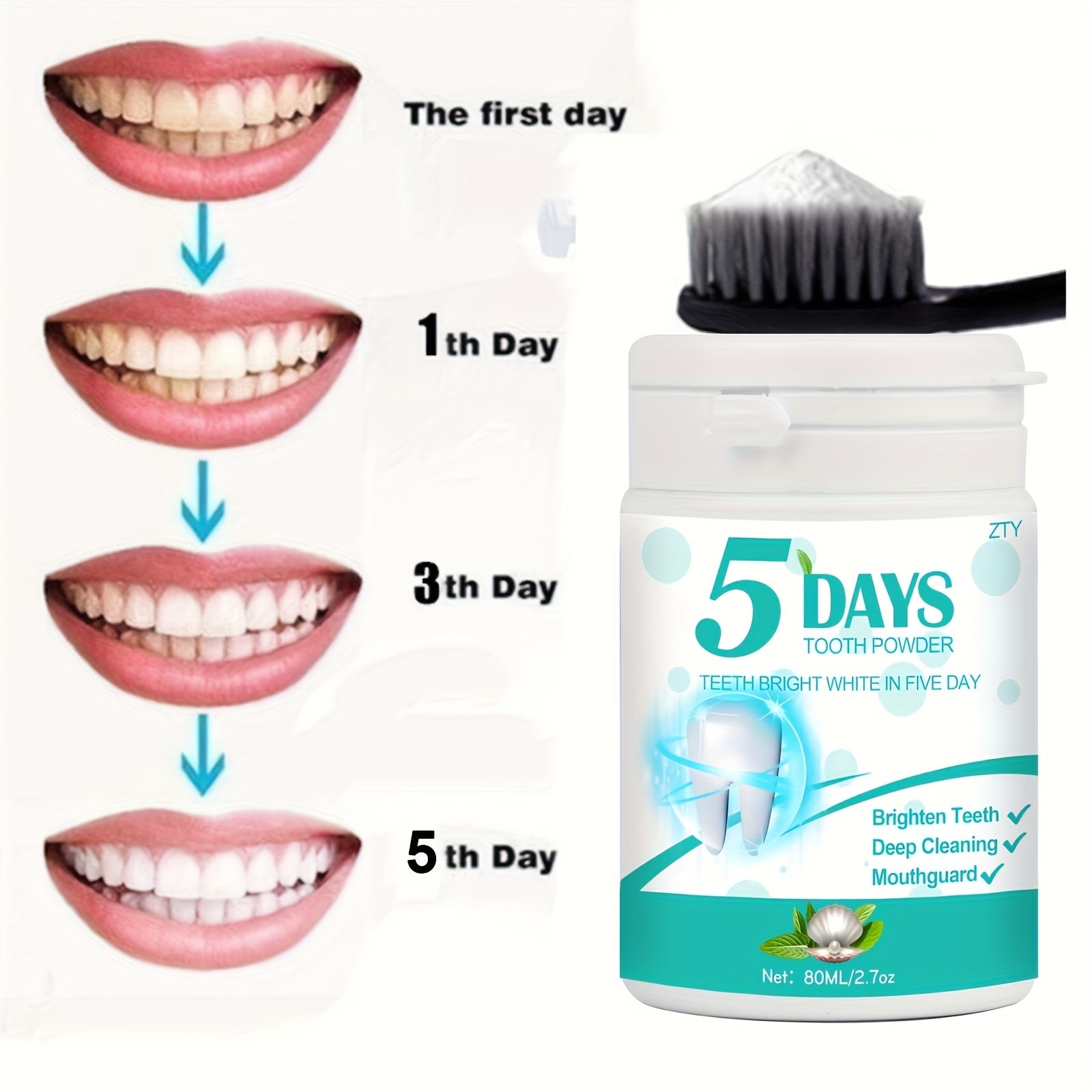 2pcs Pearl Whitening Tooth Powder 2.7oz