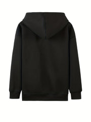 Casual Drawstring Zip Hoodie Long Sleeve Sweatshirt