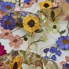 3D Flower Embroidery Lace DIY For Bridal Wedding Dress