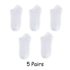 5 Pairs Solid Short Socks Women's Ankle Sports Stockings