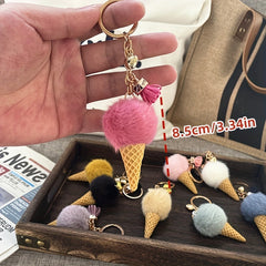 Cute Ice Cream Keychain Plush Toy