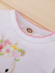 Baby Girls Cotton Long Sleeve Jumpsuit with Floral Print