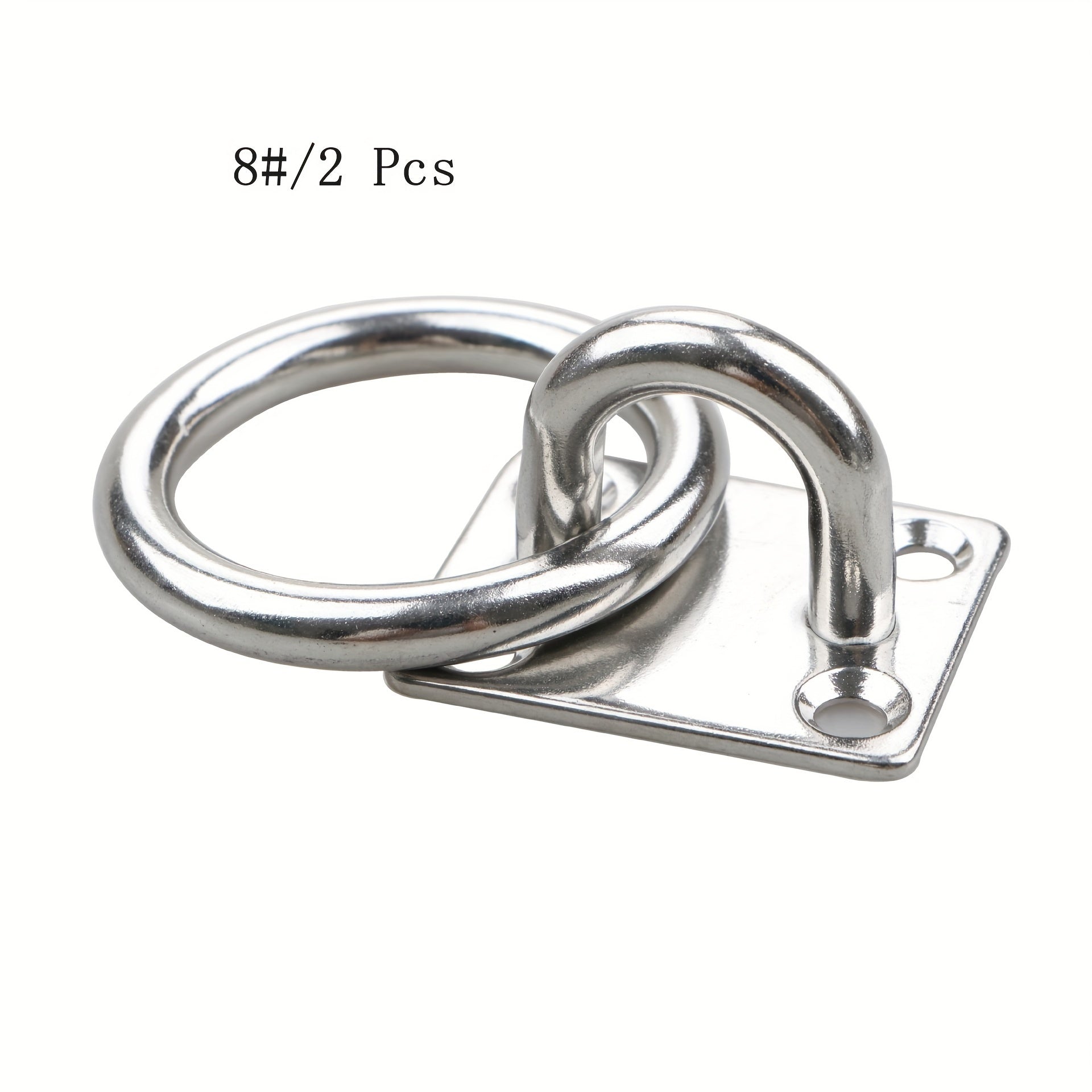 2pcs Stainless Steel Pad Eye Plate Heavy Duty Round Rings for Hammock Chairs