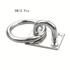 2pcs Stainless Steel Pad Eye Plate Heavy Duty Round Rings for Hammock Chairs