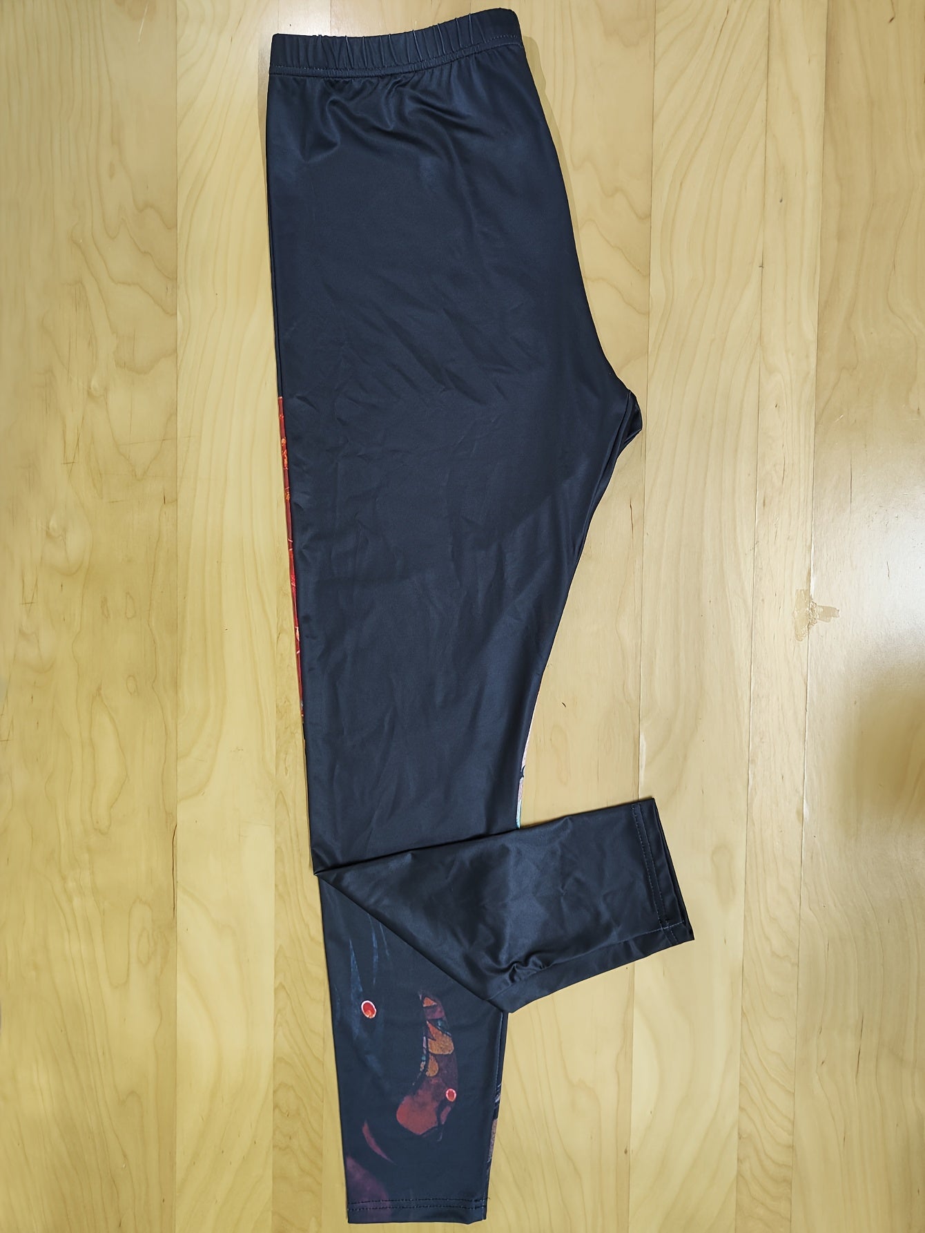 Plus Size Halloween Casual Leggings Women's Plus Figure Print High Stretch Skinn