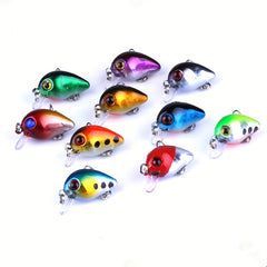 11pcs 11 Colors Plastic Fishing Bait Crankbait Seawater Freshwater Accessories