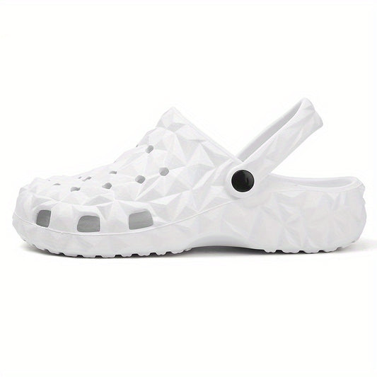 Men's Solid Geometric Slip On Clogs