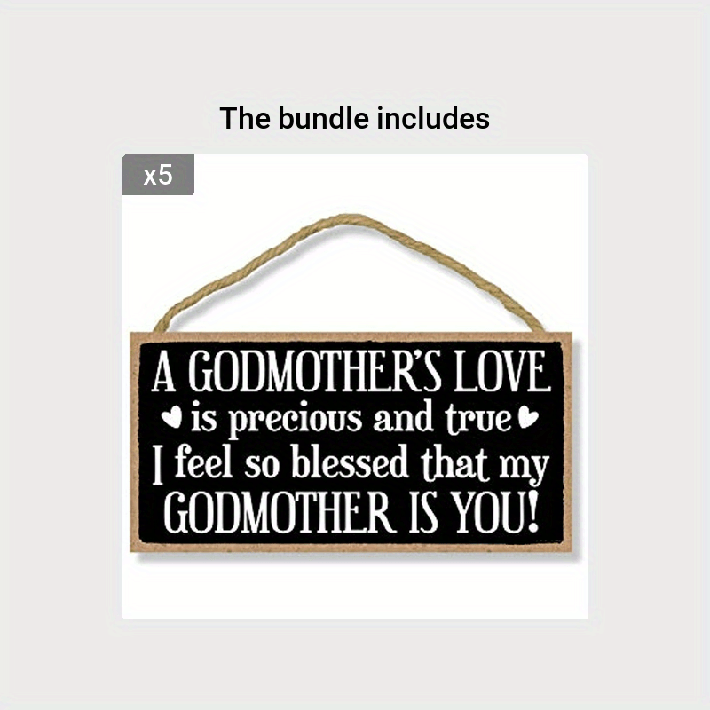 Godmothers Love Is Precious Hanging Sign Wall Art Decor