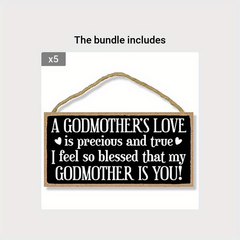 Godmothers Love Is Precious Hanging Sign Wall Art Decor