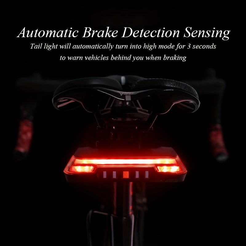2000mAh Bike Rear Light USB Charging Bicycle Light Induction Brake Tail Light