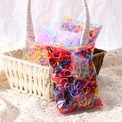 1000pcs Girls Mini Hair Ties Set Colorful Elastic Hairbands