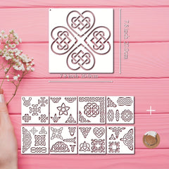 Reusable Triquetra Knot Stencil 19.81x19.81cm Mylar for Crafts