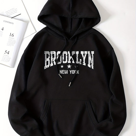 Letter Print Drawstring Sweater Long Sleeve Hoodies Women's Sweatshirt