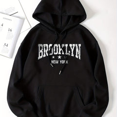 Letter Print Drawstring Sweater Long Sleeve Hoodies Women's Sweatshirt