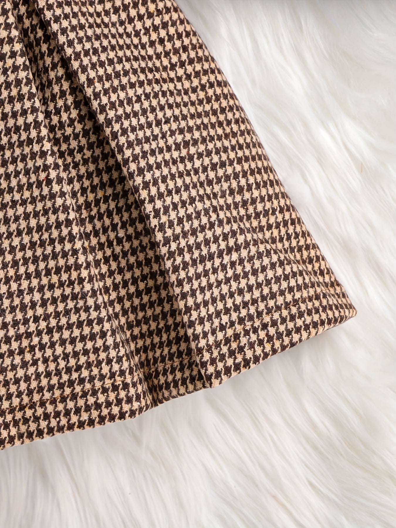 Vintage Houndstooth Overall Skirt For Girls