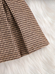 Vintage Houndstooth Overall Skirt For Girls