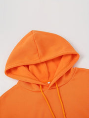 Solid Kangaroo Pocket Hoodie Casual Long Sleeve Hoodies Sweatshirt