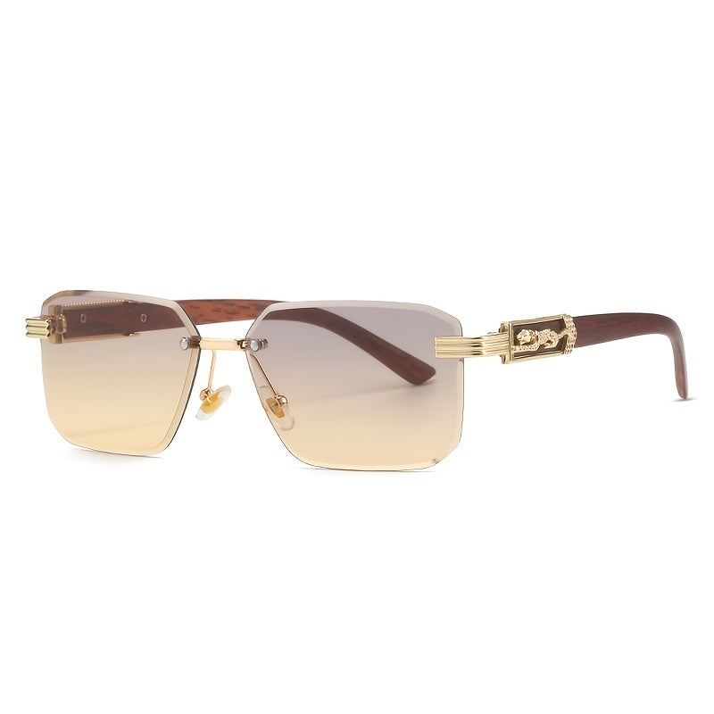 Ombre Lens Sunglasses Metal Leopard Decor UV400
