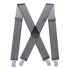 Men's Vintage Elastic Suspenders Braces X Shape Adjustable