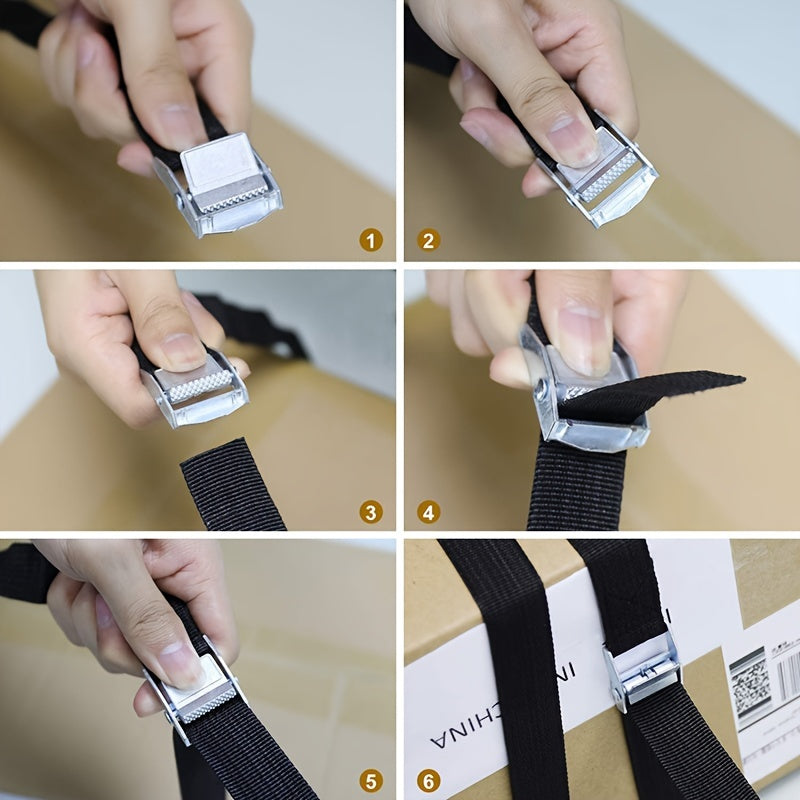 6pcs Zinc Alloy Press Buckle Straps Set 2.5m