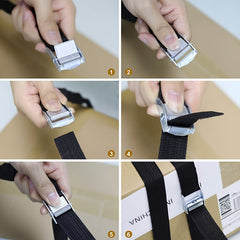 6pcs Zinc Alloy Press Buckle Straps Set 2.5m