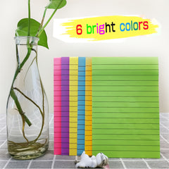 6pcs 10 4 6in Sticky Notes 50 Sheets Large Size Horizontal Lines 6 Colors