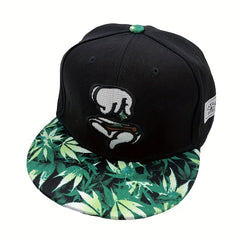 Leaf Print Snapback Hats Unisex Lightweight Adjustable Cap
