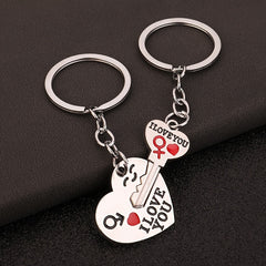Key To My Heart Couple Keychain Pendant Decoration for Keys Backpacks Wallets