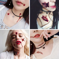 10pcs Halloween Scar Tattoo Stickers for Decoration Props