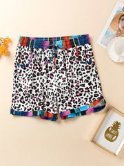 Plus Size Leopard Print Lounge Shorts