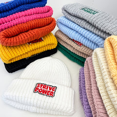 Letter Embroidery Knitted Hat Female Winter Warm Student Couple Wool Hat