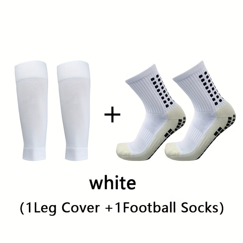 2pcs Men's Non slip Thickened Mid calf Football Socks
