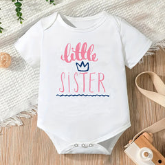 Baby Girls Little Sister Short Sleeve Onesie for Summer
