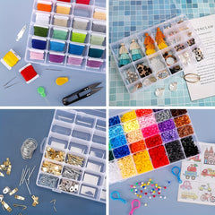 3 Pack 36 Grids Plastic Storage Box Divider Earring Bead Fishing Gear Jewelry