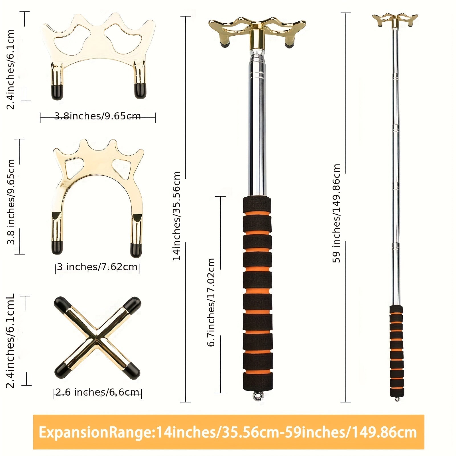 Retractable Snooker Bridge Cue with Brass Head