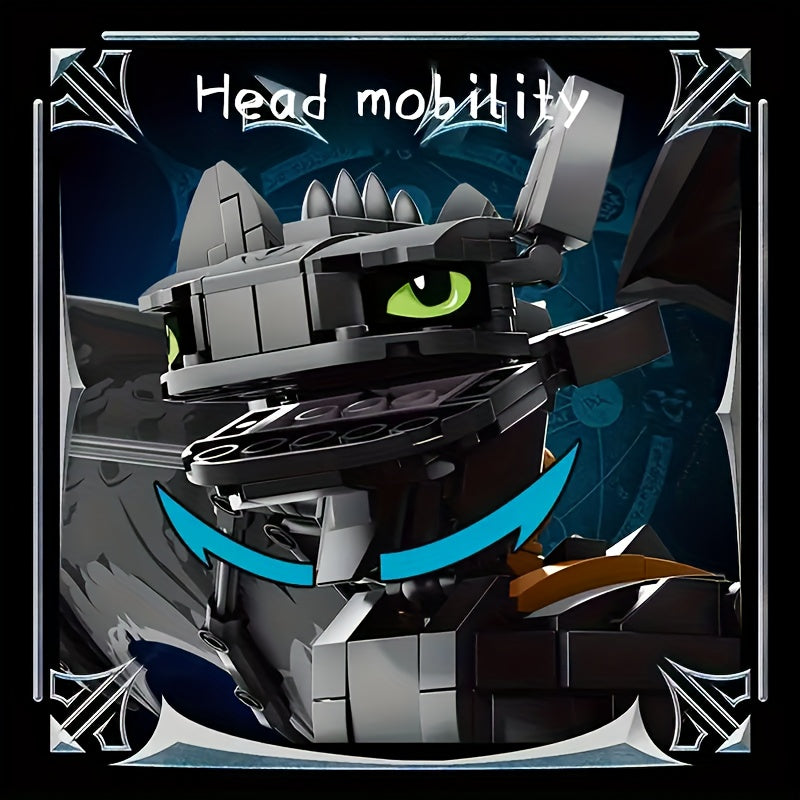 Night Shadow Dragon Building Blocks - High End Magic Themed Desktop Model