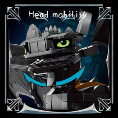 Night Shadow Dragon Building Blocks - High End Magic Themed Desktop Model