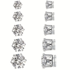 5 Pairs Magnetic Stud Earrings Set for Girls, Stylish Daily Decoration