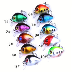 10pcs Plastic Bionic Crankbait Lure Mini Floating Hard Baits Fishing Tackle