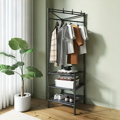 Reinforced Corner Coat Rack Foyer Shoe Rack Standing Coat Rack With Storage
