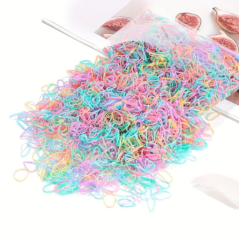 1000pcs Colorful Hair Ties Mini Elastic Bands Set Girls Gift