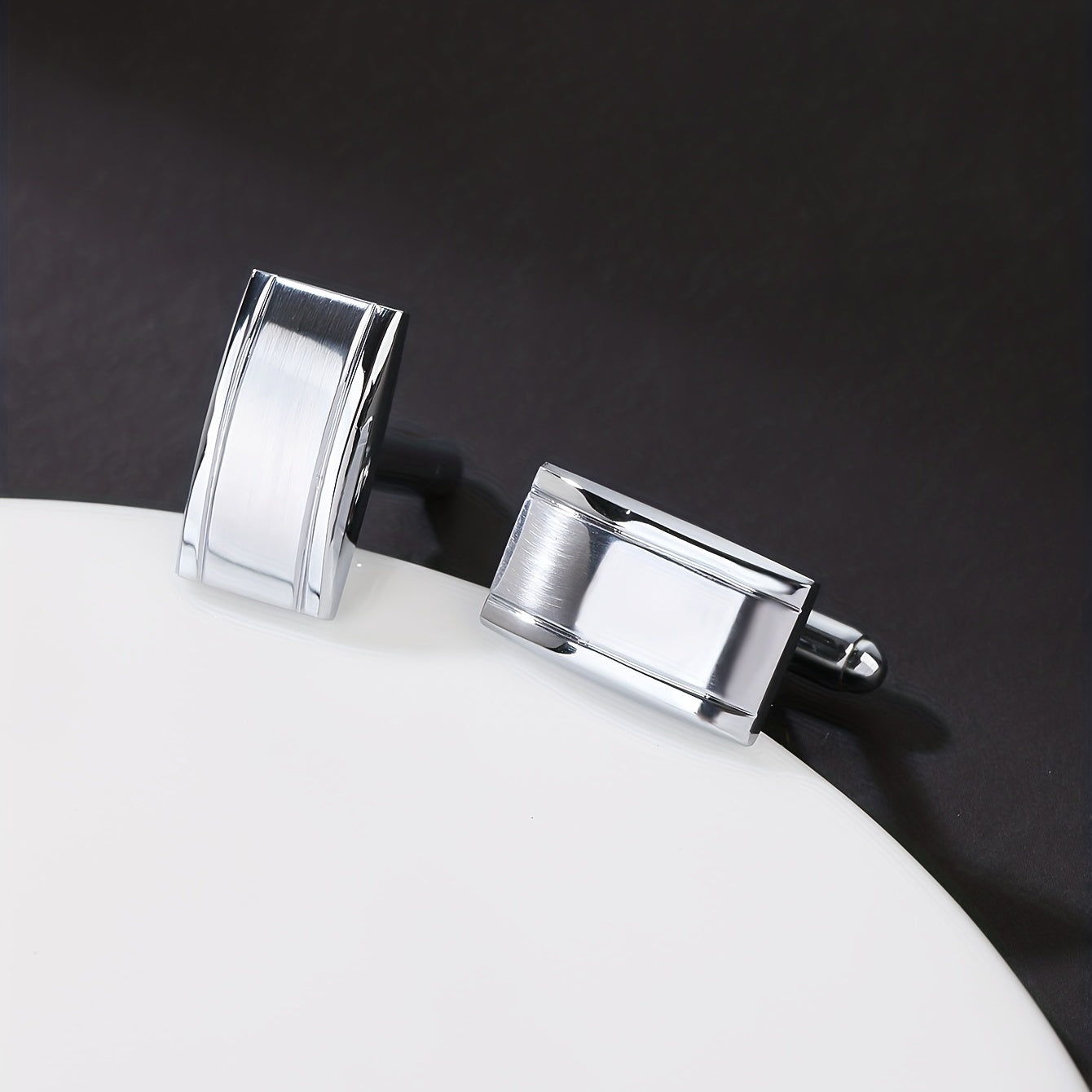 Men's Steel Curved Line French Cufflinks Shirt Suit Cufflinks