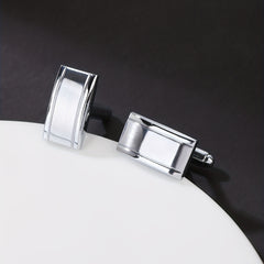 Men's Steel Curved Line French Cufflinks Shirt Suit Cufflinks