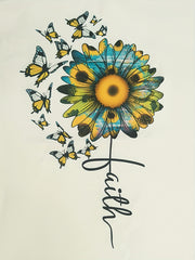 Butterfly & Sunflower Print Two Piece Set