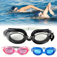 Professional Swim Goggles Adjustable Anti-fog Glasses with Earplugs & NoseClip
